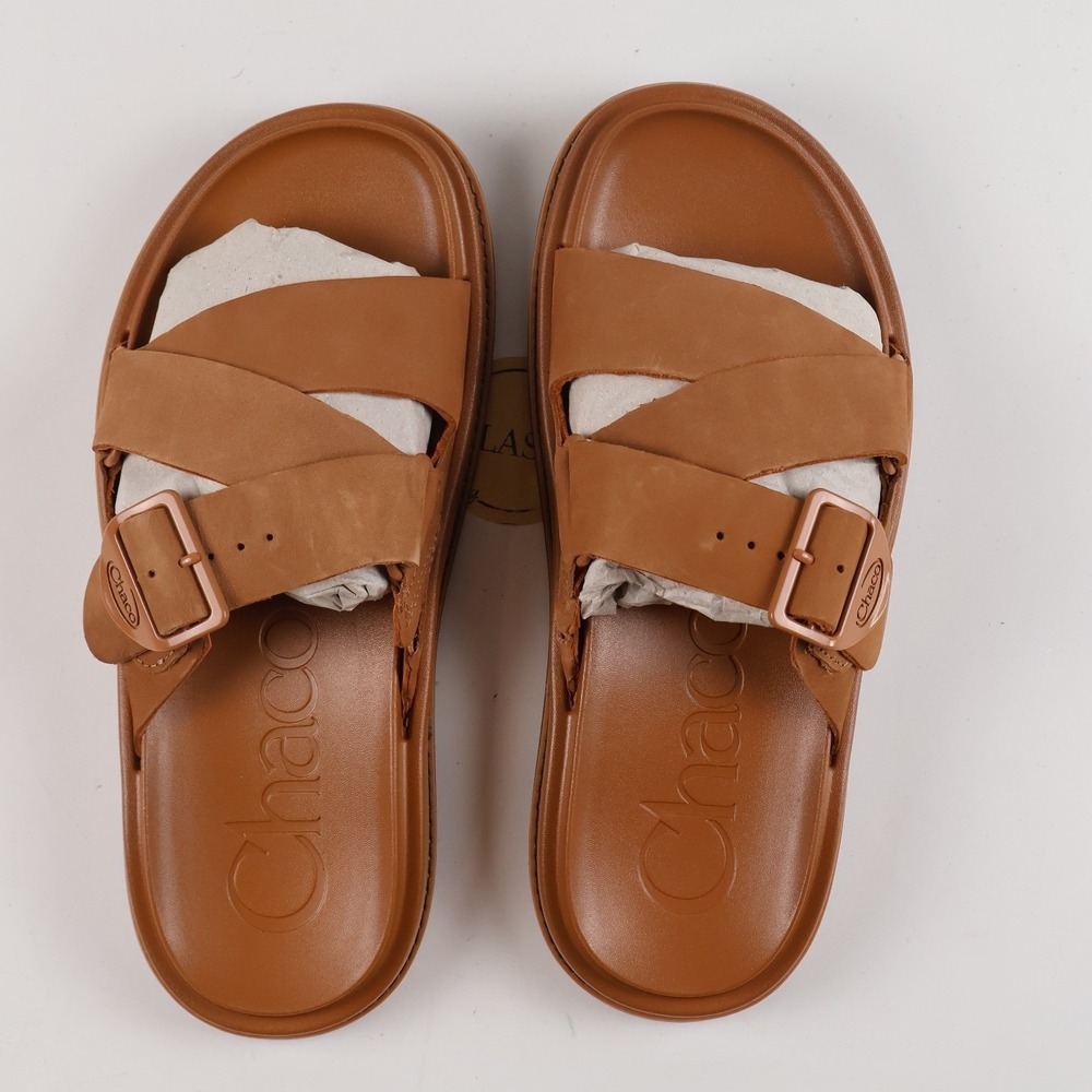 Chaco Townes Slide Sandal Cashew Brown Leather Women 8 JCH109696Z NEW MSRP $110